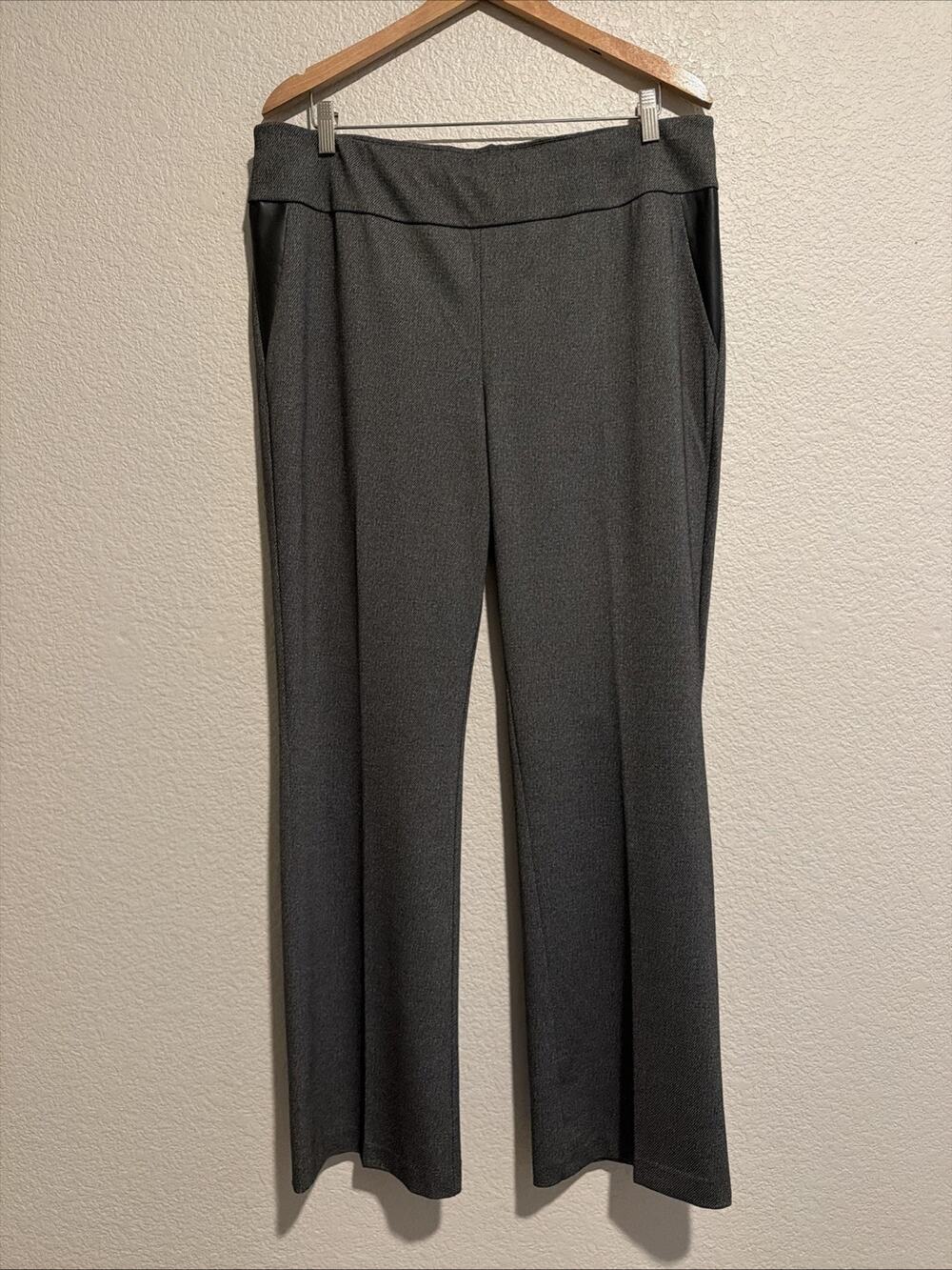 NEW Cooper & Straight Leg High Rise Pants Minimalist Luxury Stretch Career Gray